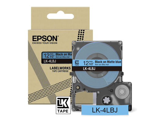 Epson  LK-4LBJ Black  on Matte Blue Tape Cartridge 12mm - C53S672080
