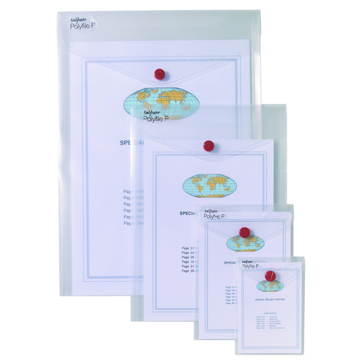 Best Value Snopake 13263 Polyfile P A4 Portrait Popper Wallet File with Press Stud - Classic Clear (Pack of 5)