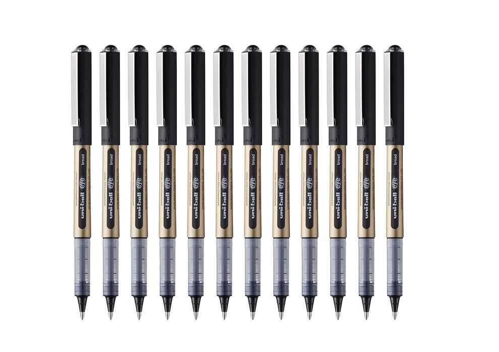 Best Value uni-ball Eye Broad UB-150-10 Rollerball pen, 1mm nib, Black ink, box of 12