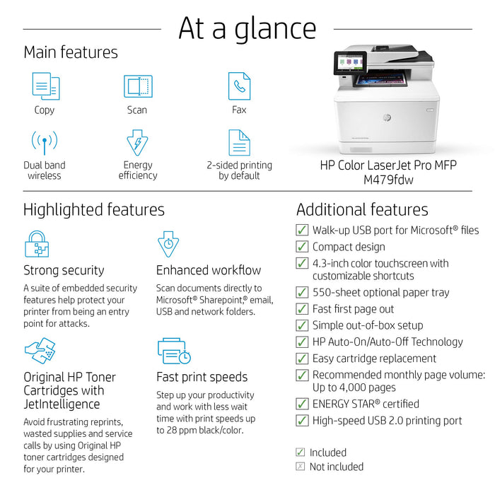 Best Value Wireless Colour Multifunctional Laser Printer, 28 Ppm, White