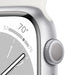 Apple Watch Series 8 (GPS) - 45 mm - silver aluminium - smart watch with sport band - fluoroelastomer - white - band size: Regular - 32 GB - Wi-Fi, Bluetooth - 38.8 g