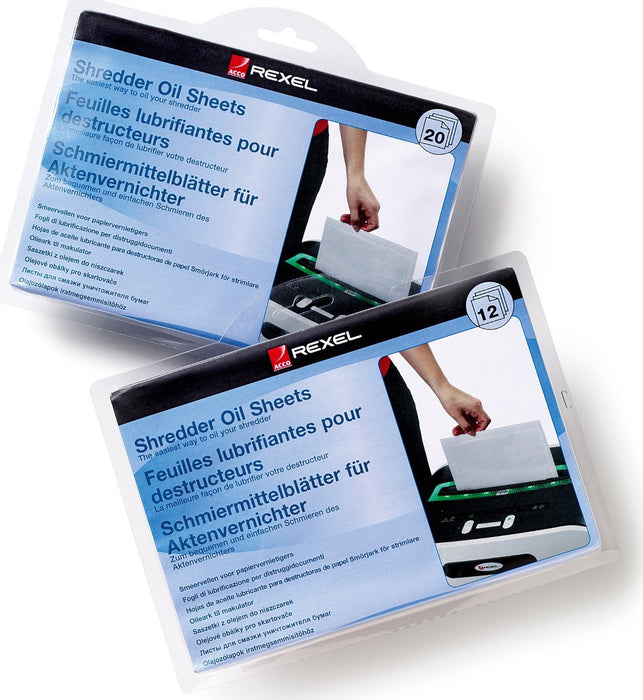 Best Value Rexel Shredder Oil Sheets, Pack of 20, A5 Size, Shredder Maintenance, 2101949