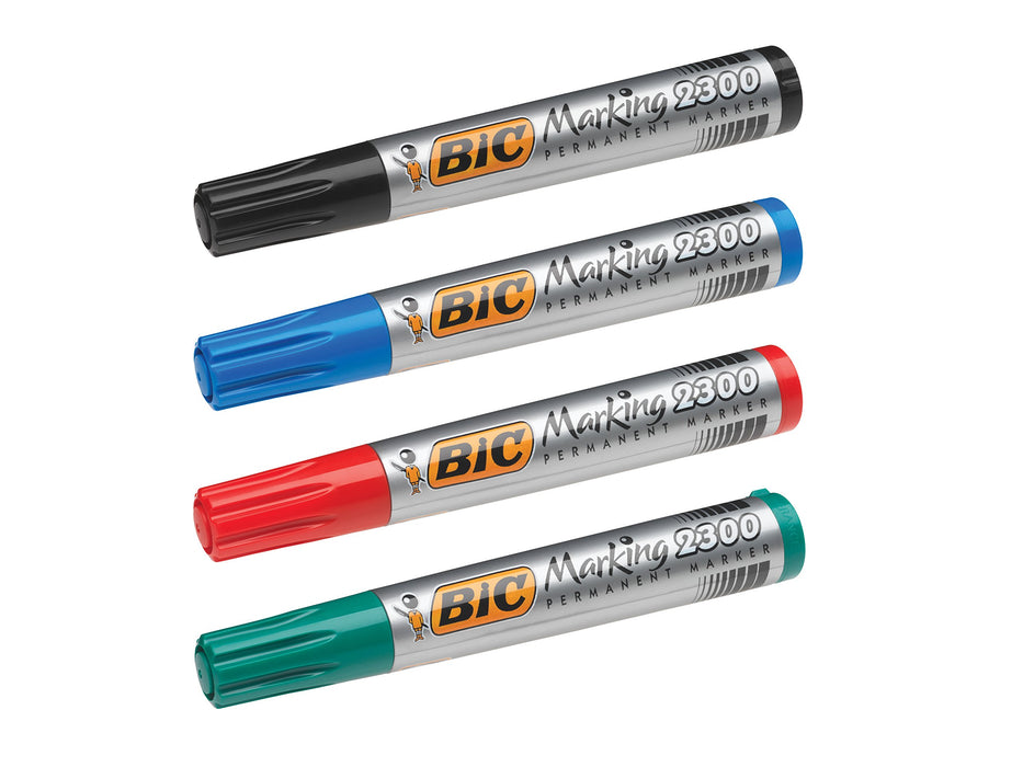 Best Value BIC Marking 68954BC 2300 Permanent Marker Chisel Tip - Assorted Colours, Pack of 4