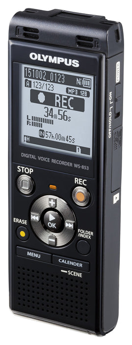 Best Value Olympus WS-853 MP3 Digital Stereo Voice Recorder with 8 GB Flash Memory and Built-In USB 8GB Stereo - Black