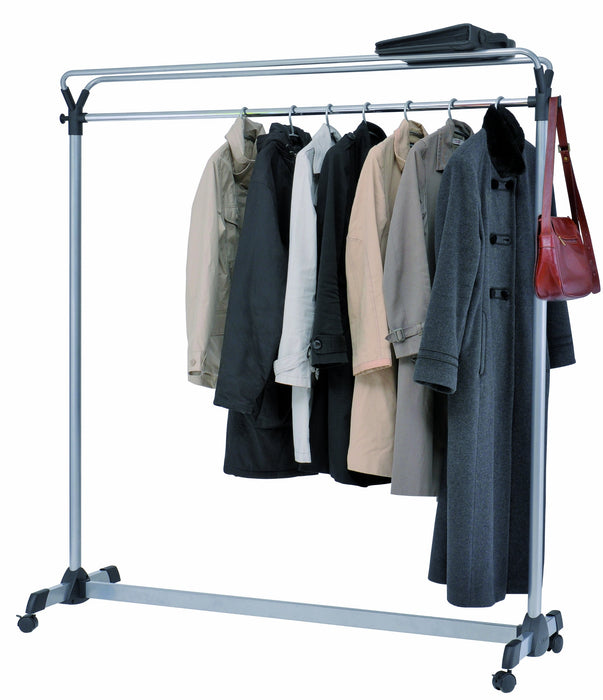 Best Value Alba Mobile Coat Rack 4 Wheels Metal Frame W1500xD500xH1700mm Ref PMGROUP