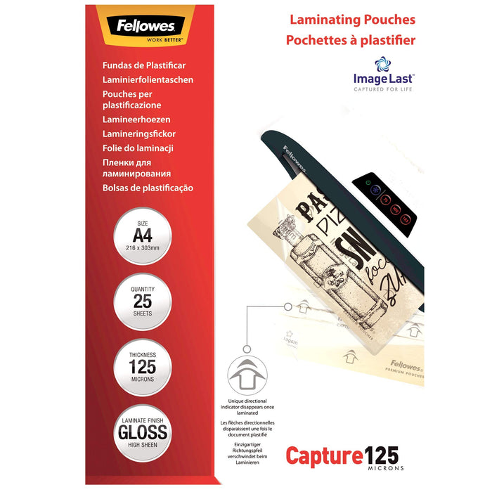 Best Value Fellowes ImageLast A4 125 Micron Laminating Pouch - (Pack of 25)