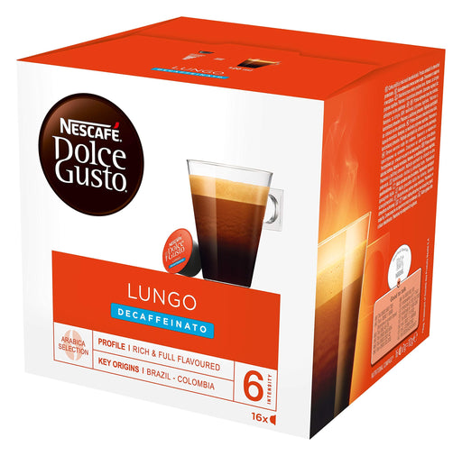 Best Value NESCAF Dolce Gusto Lungo Decaff Coffee Pods, 16 Capsules (48 Servings, Pack of 3, Total 48 Capsules)