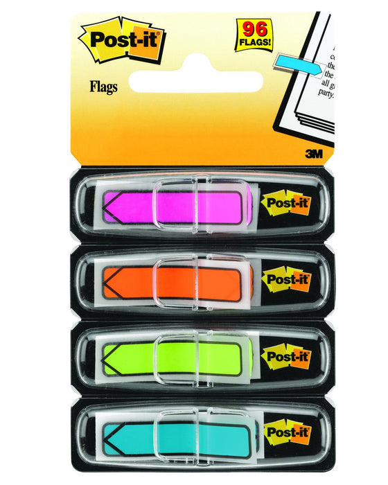 Best Value Post-it 684ARR4 12 x 43 mm Index Arrows Repositionable, 4 Bright Colours - Blue, Green, Pink, Yellow, Pack of 96