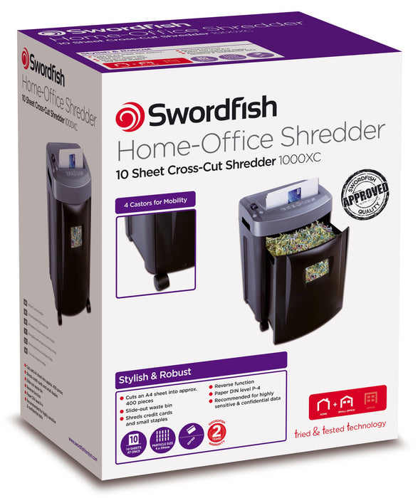 Best Value Swordfish 1000XC 10 Sheet Cross Cut Paper/Document Shredder - 2015 Model - Ref: 45009