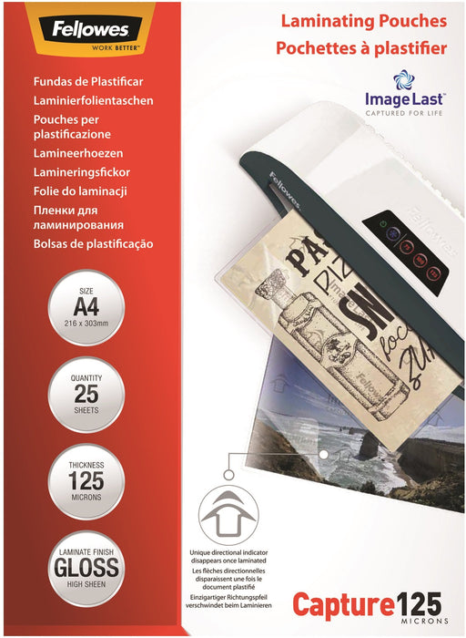 Best Value Fellowes ImageLast A4 125 Micron Laminating Pouch - (Pack of 25)