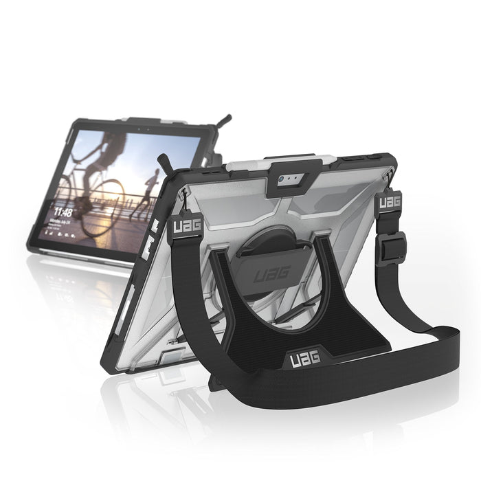 UAG Rugged Case for Surface Pro 7+/7/6/5/LTE/4 w/ Handstrap & Shoulder Strap - Ice - Back cover for tablet - rugged - black, ice - for Microsoft Surface Pro (Mid 2017), Pro 4, Pro 6, Pro 7