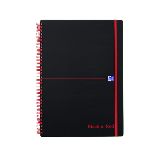 Best Value Black n Red Notebook Wirebound Polypropylene 90gsm Ruled 140 Pages A4 Ref E67008 [Pack of 5]