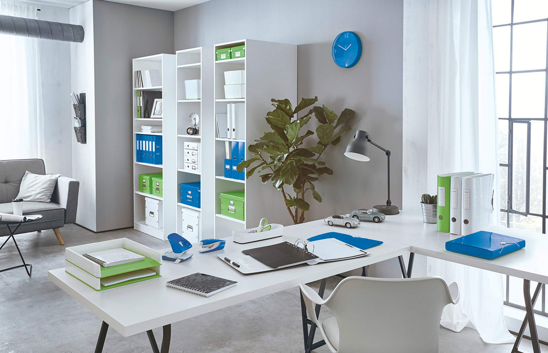 Best Value Leitz Lever Arch File, Metallic blue, A4, Curved spine 75mm width, Elastic fastening, Light polyfoam, WOW Range, 11060036