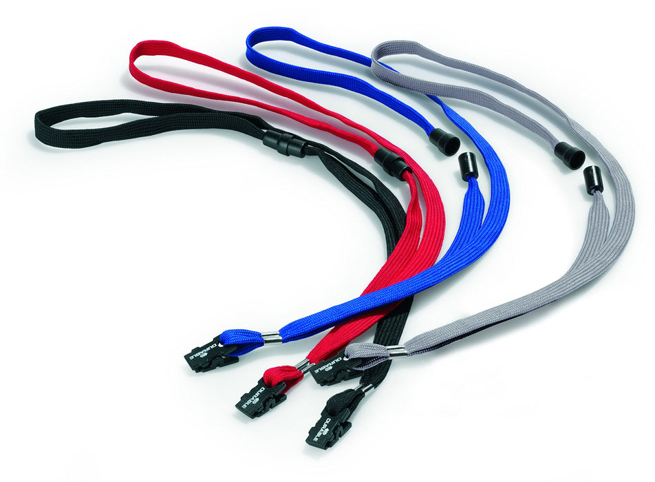 Best Value Durable Textile Badge Necklace 10 mm - Black (Pack of 10)