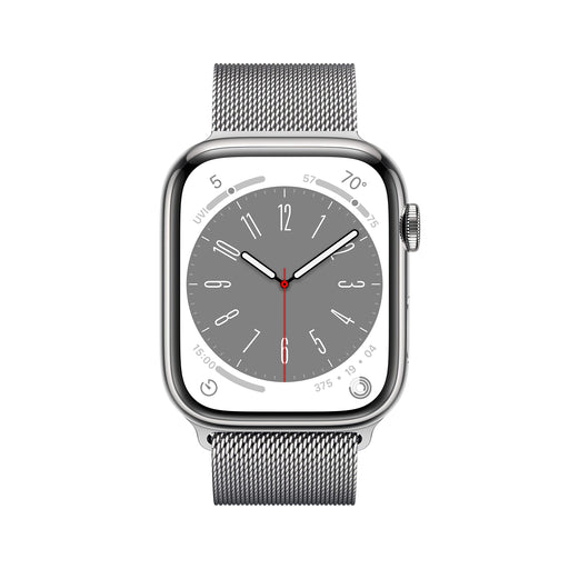 Apple Watch Series 8 GPS + Cellular 45mm Silver Stainless Steel Case with Silver Milanese Loop