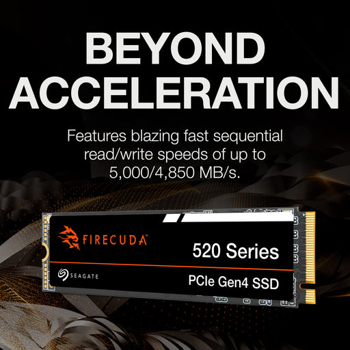 Seagate FireCuda 520 ZP1000GV30012 - SSD - 1 TB - internal - M.2 2280 - PCIe 4.0 x4 (NVMe)