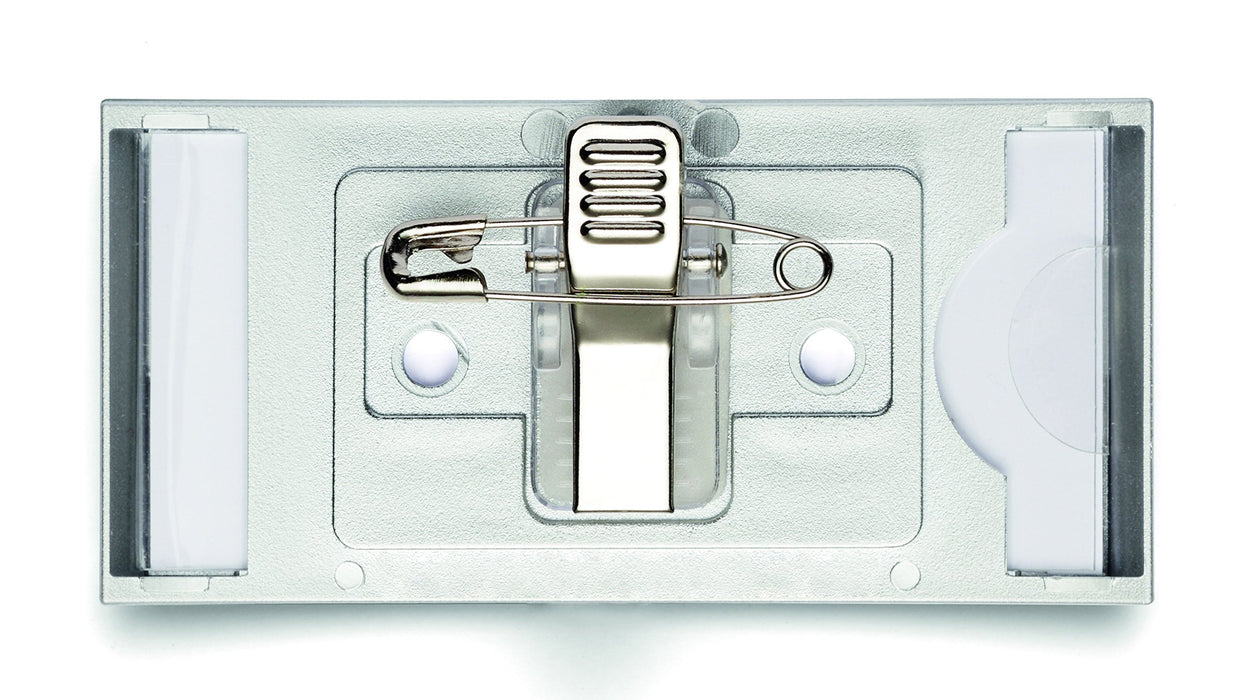 Best Value Durable Combi Clip Badge, 54 x 90 mm - Transparent, Pack of 25