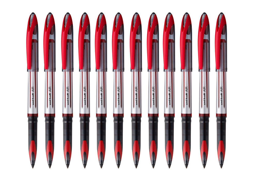 Best Value Uni-Ball UB-188-L Fountain Pen Tip 0.7mm Air Rollerball Pens, Red Gel, 12 Pack