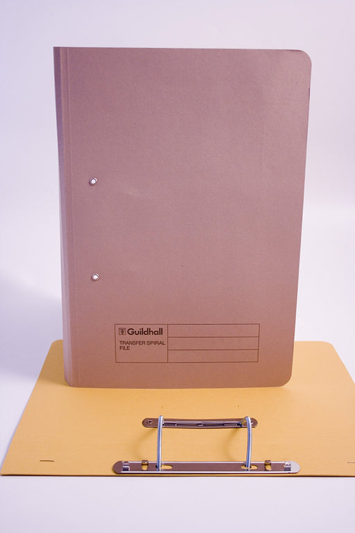 Best Value Exacompta Guildhall Spiral File, 355 x 250 mm, 420 gsm, Foolscap - Buff, Pack of 25