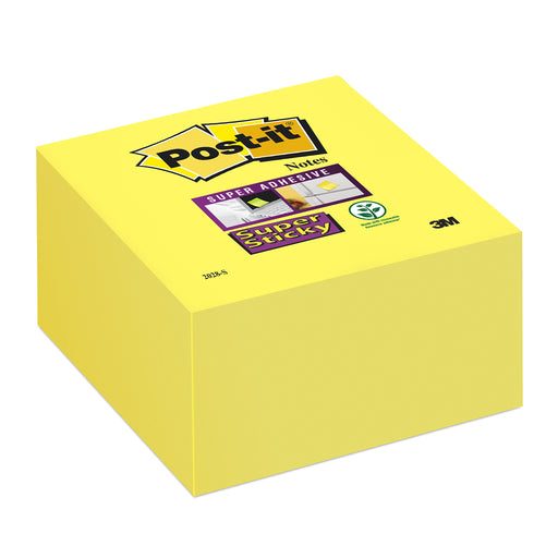 Best Value Post-it 2028-S Super Sticky Note Cube Pad of 350 Sheets 76x76mm Yellow Ref 2028-S