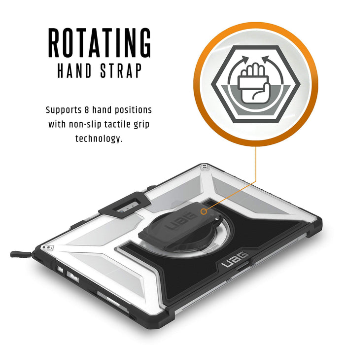 UAG Rugged Case for Surface Pro 7+/7/6/5/LTE/4 w/ Handstrap & Shoulder Strap - Ice - Back cover for tablet - rugged - black, ice - for Microsoft Surface Pro (Mid 2017), Pro 4, Pro 6, Pro 7