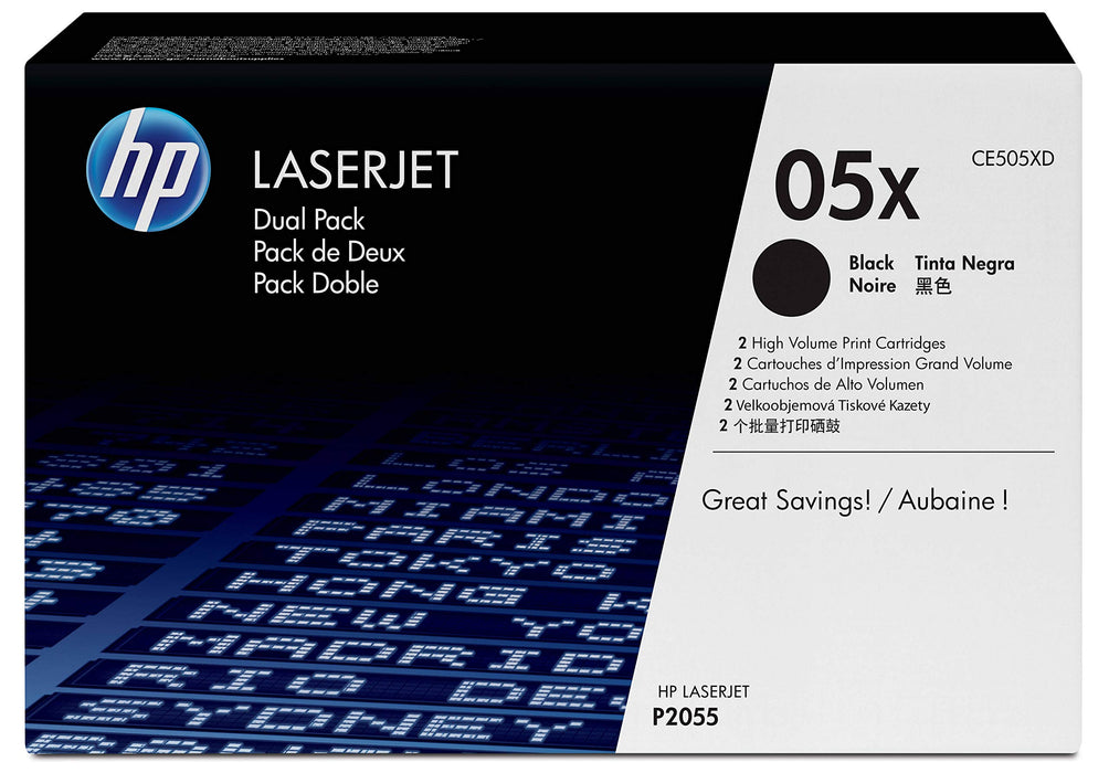 Best Value HP CE505XD 05X High Yield Original LaserJet Toner Cartridges, Black, Pack of 2