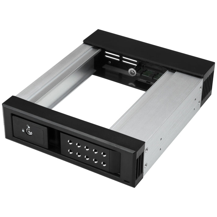 Best Value 5.25" to 3.5" Trayless Hard Drive Hot Swap Bay - Removable Hard Drive Bay for 3.5" SATA/SAS Drives - Aluminum (HSB1SATSASBA)