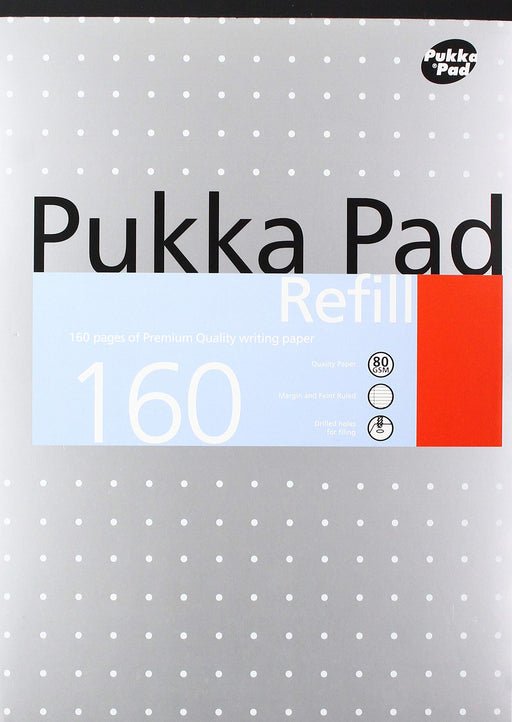 Best Value Pukka Pad A4 Punched 4 Hole Ruled Feint and Margin Refill Pad - White (160 Pages) - 1 Pack of 6 pads