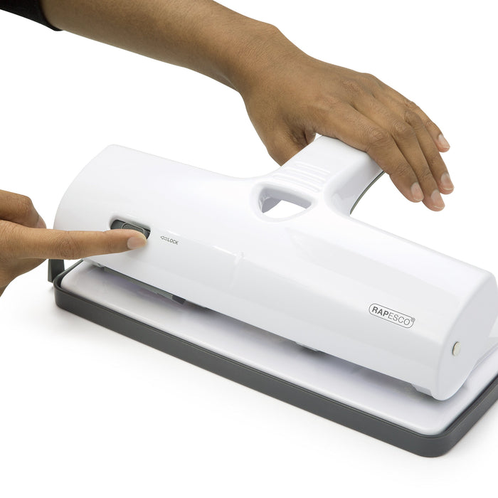 Best Value Rapesco 1324 ALU 40 Heavy Duty 4-Hole Punch - White