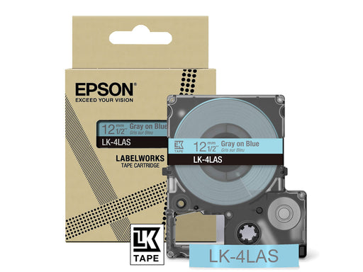 Epson LK-4LAS Gray on Soft Blue Tape Cartridge 12mm - C53S672106