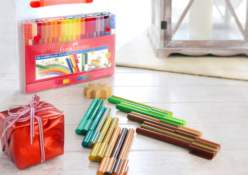 Best Value Faber-Castell Connector Fibre Tip Pen Case Box (Pack of 60)