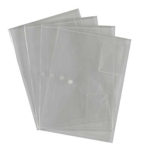 Best Value Value A4 Popper Wallets Clear (Pack 5)