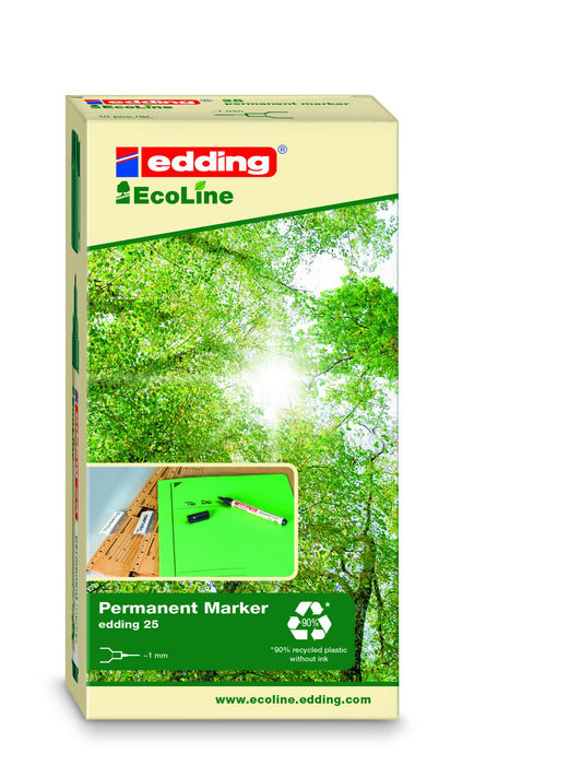 Best Value edding 25 Ecoline Permanent Marker - Red (Pack of 10)