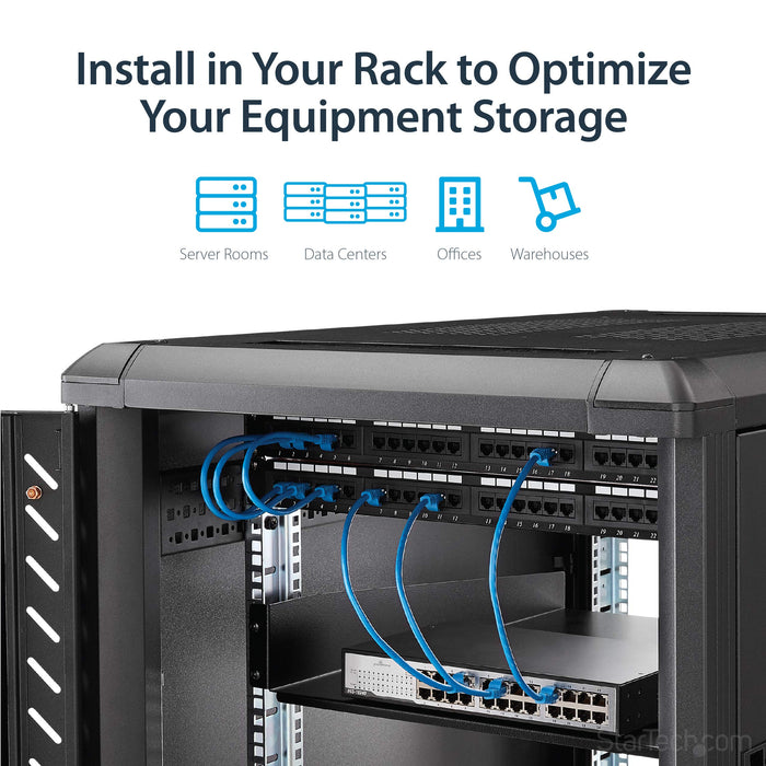 Best Value StarTech.com 2U Fixed Server Rack Mount Shelf - 22" Deep Steel Universal Cantilever Tray for 19" AV, Data, Network Equipment Rack - 50lbs (CABSHELF22)
