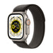 Apple Watch Ultra - 49 mm - titanium - smart watch with Trail Loop - soft double-layer nylon - black/gray - band size: M/L - 32 GB - Wi-Fi, LTE, UWB, Bluetooth - 4G - 61.3 g