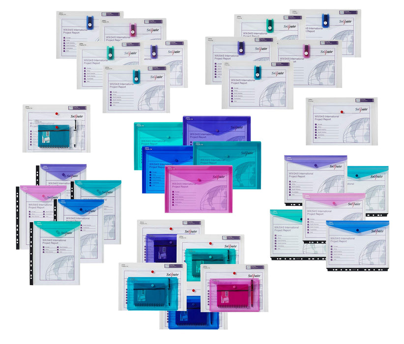 Best Value Snopake 11174 Polyfile A3 Popper Wallet File with Press Stud Classic Clear (Pack of 5)