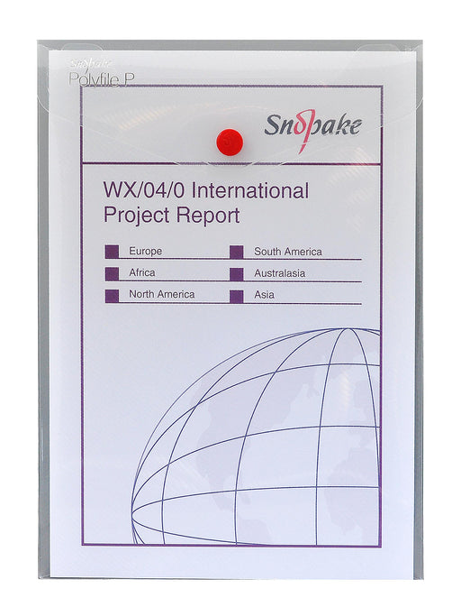 Best Value Snopake 13280 Polyfile P A5 Portrait Popper Wallet File with Press Stud - Classic Clear (Pack of 5)