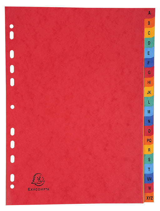 Best Value Exacompta Europa Printed Indices, A4, 225 gsm, 20 Parts (A-Z) - Multi-coloured