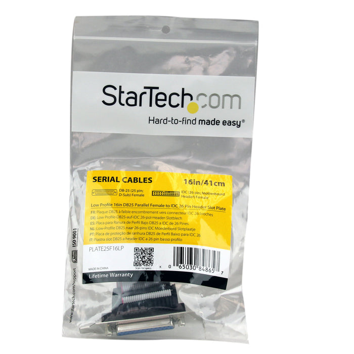 Best Value StarTech.com PLATE25F16LP Low Profile 16in Parallel Port Header Cable Adapter with Bracket, DB25 to IDC26 Parallel Port Bracket DB-25 (F) to IDC 26 (F)