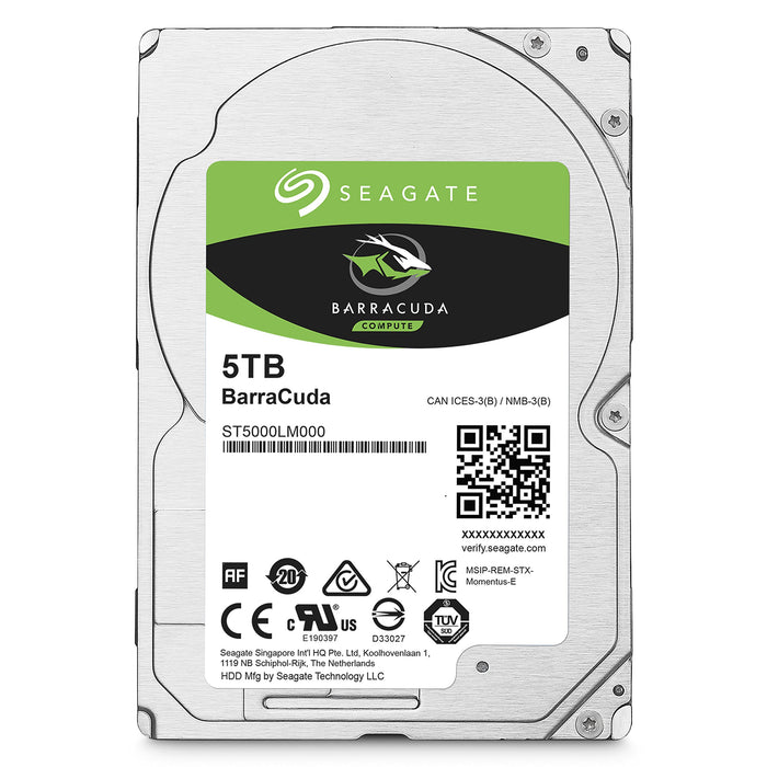 Best Value Seagate BarraCuda 5 TB 2.5 Inch Internal Hard Drive (15 mm Form Factor, 128 MB Cache, SATA 6 GB/s Up to 140 MB/s), Black