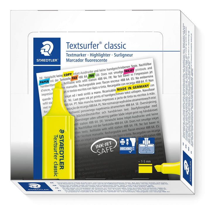 Best Value Staedtler Textsurfer Classic 364 Highlighter - Yellow, Pack of 10