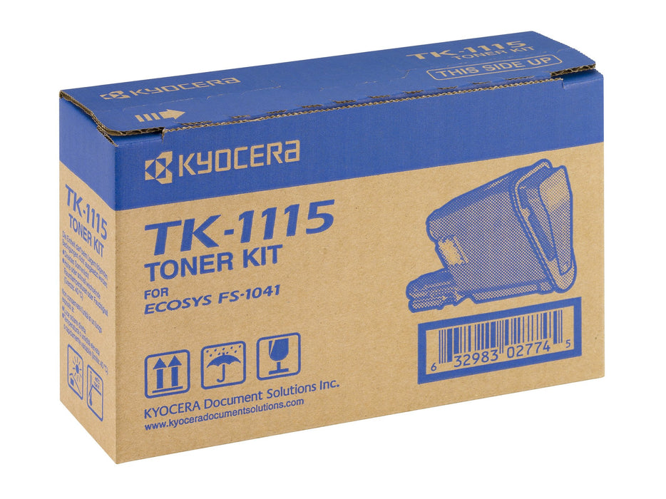 Best Value Kyocera TK-1115 Toner Black, 1,600 Pages, Original Premium Printer Cartridge 1T02M50NLV compatible with ECOSYS FS-1041, FS-1220MFP, FS-1320MFP