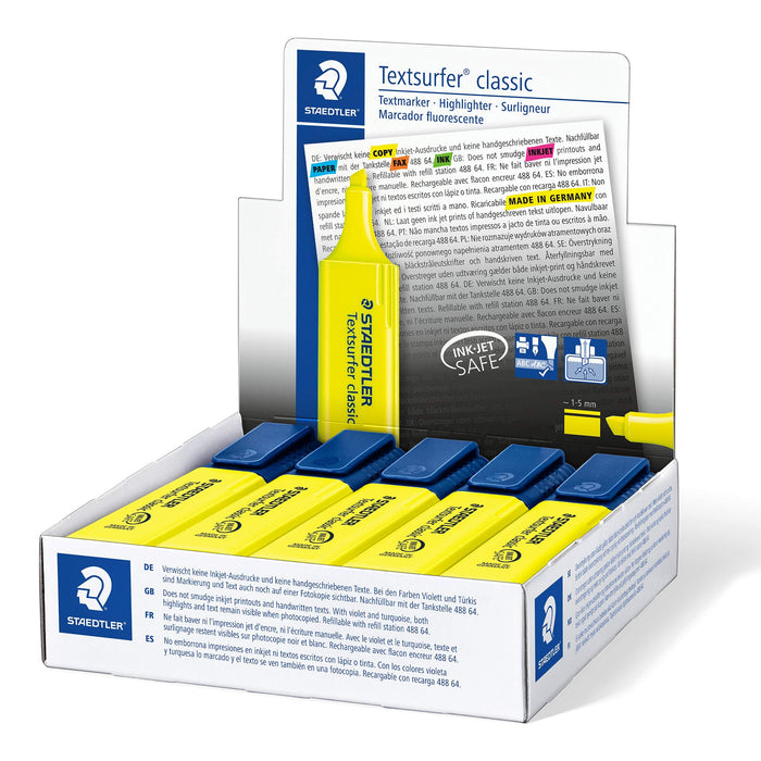 Best Value Staedtler Textsurfer Classic 364 Highlighter - Yellow, Pack of 10