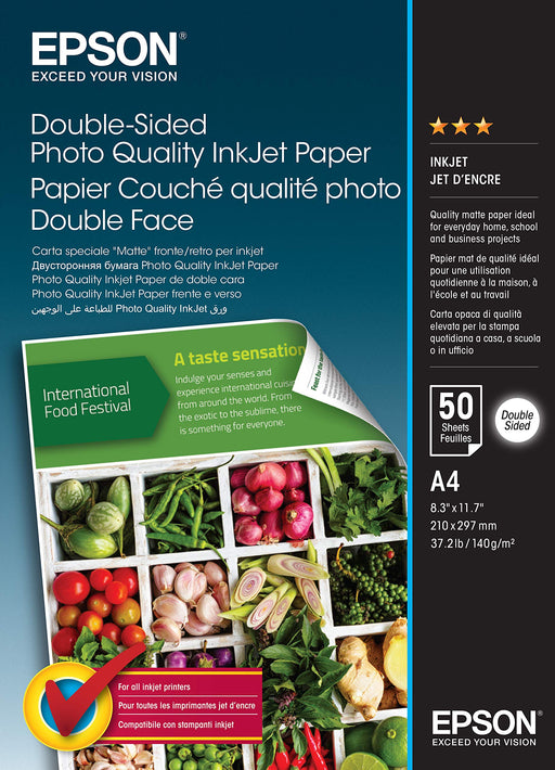 Best Value Epson Double-Sided Photo Quality Inkjet Paper A 4, 50sheets 140 g