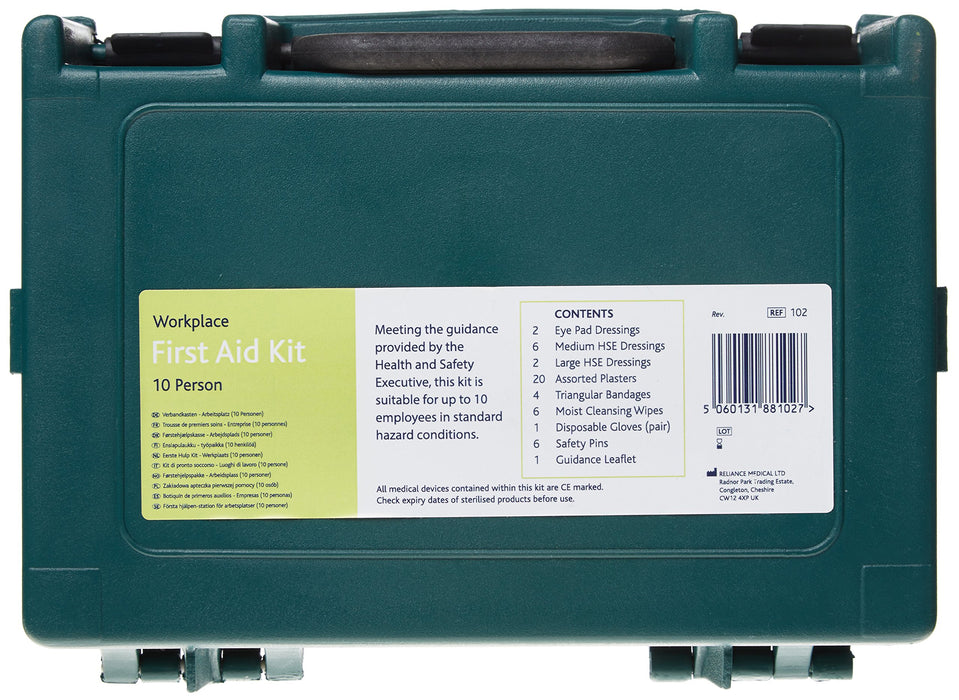 Best Value Reliance Medical HSE 10 Person Workplace First Aid Kit Essentials for Ref 102