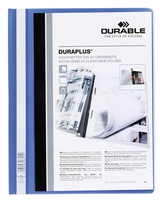 Best Value Durable Duraplus, Durable Film, HUNKE & Yoke Domestic Clear View Folders DIN A4Blue