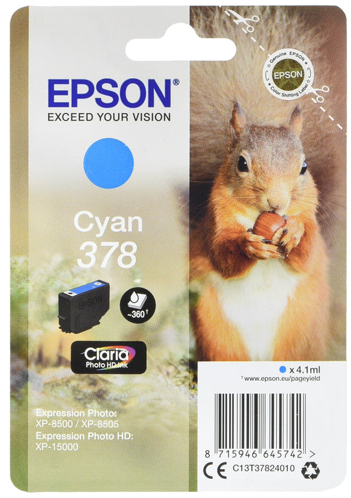 Best Value Epson 378 Squirrel Inkjet Cartridge, Cyan, Amazon Dash Replenishment Ready
