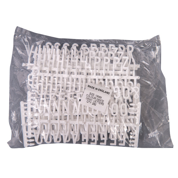 Announce Peg Letters 19mm White (Pack of 282) PEG-SP19U/CW
