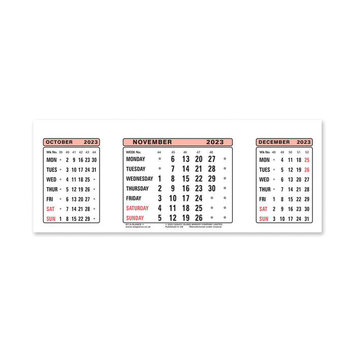 At-A-Glance Calendar Refill 2023 3 Month View