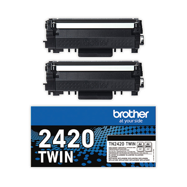 Brother TN2420 Toner Cartridges Twin Pack High Yield Black TN2420TWIN